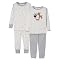Toddler Girls' Just One Year 4-pc. Cotton PJ Set - Cream/Grey