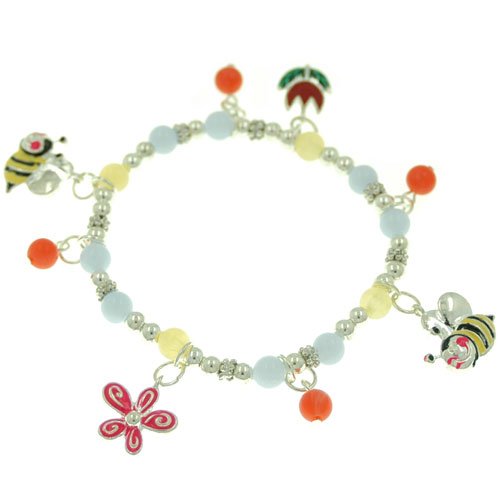 Bee & Flower Dangle Charm Bracelet