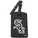 MLB Chicago White Sox Black Leatherette Printed Logo Bag Tag