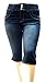 LA CHULA Women's Plus Size Stretch Premium Black Denim Jeans Capri HIGH Waist