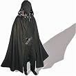 Mittelalter-Cape mit Kapuze, Schurwolle, schwarz, Freesize