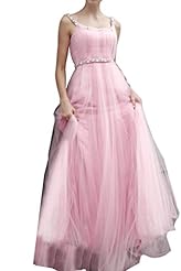 Tulle Scoop Neck Spaghetti Strap Natural   Waistline Evening Dress/Prom Dress 