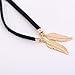 BOKOLI Retro Women Gothic Velvet Choker Necklace Long Chain Leaf Pendant Black