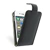 Black Premium PU Leather Flip Case for Apple iPhone 4S / iPhone 4