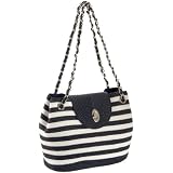 Magid Two-Tone Stripe Shoulder Bag