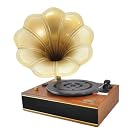 Pyle Home PNGTT1R Classic Horn Phonograph/Turntable with USB-To-PC Connection and Aux-In (Mahogany)