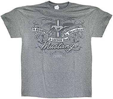 Ford Dodge Jeep Mustang Stampede Louder Than Heartbeat Grey Tee -XL