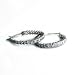 Sterling Silver Hoop Earrings with Clear CZ - Size: 3mm x 22mm