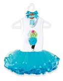 Mud Pie Wild Child Giraffe Tutu Dress, Blue/White, 12-18 Months