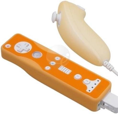 Controller Silicone Skin Case Orange Cover Bundle Kit Set for Nintendo Wii, 2 Pack