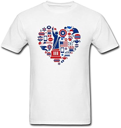SBCNM Men's America Love Heart Shape With Many T Shirt S