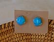 Turquoise Earrings w/ Silver Etched Edge