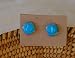 Turquoise Earrings w/ Silver Etched Edge