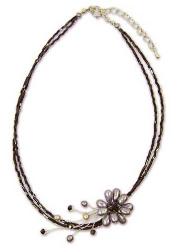 Dark Pearl Floral Choker Floral Chic