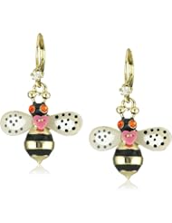 Betsey Johnson Gold-Plated Bumble Bee Drop Earrings