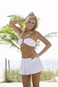Solid White Swimsuit Ring Bandeau Top: Swimwear Top Only