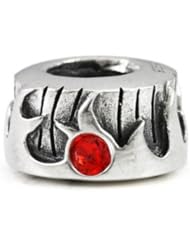 Sterling Silver Fire Element Ohm Bead Charm AHN002