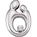 14K White Gold Mother and Child Diamond Charm Pendant