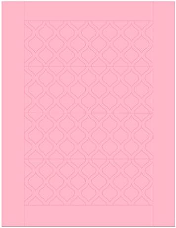 OASKA Lucks Sweet Shapes Fondant Strips Plus Bonus Ribbons &amp; Accent Pieces Decorative Cake Topper (4 Pack), Soft Pink/Quatrefoil