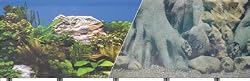 Double Sided Rock Tree Aquarium Background, 19" x 50"