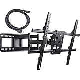 VideoSecu MW380B2 Full Motion Articulating Dual Arms TV Wall Mount Bracket for 37-70 Inch LED, LCD and Plasma HDTV A37