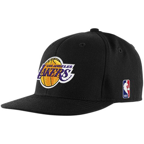 adidas Los Angeles Lakers Black Flat Bill Fitted Hat (7 5/8)