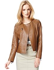 Autograph Leather Double Breasted Biker Jacket