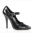 5 Inch Womens Dance Shoes Sexy High Heeled Shoes Mary Jane Pump Shoes Black Leather