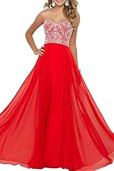 A-line Strapless Beaded Crystals Crystal Sequined Lace Empire   Waistline Cocktail Sweetheart Chiffon Evening Dress/Homecoming Dress/Prom Dress 