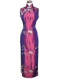 Embroidered thai silk dress of purple romance