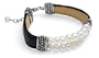 Freshwater Cultured Pearl Bracelet w/ Adjustable Black Leather Band, 7-8"