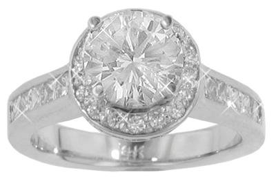 2.50 ct. TW Round Diamond Engagement in 14k Halo/Channel Mounting
