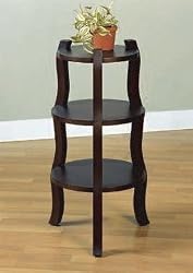 All new item Espresso finish wood 3 tier plant stand with flaired legs