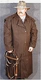 IMAGE OF Australian Extra Large Brown Oilskin Duster - Riding Coat