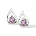 Created Pink Sapphire and Diamond Accent Earrings