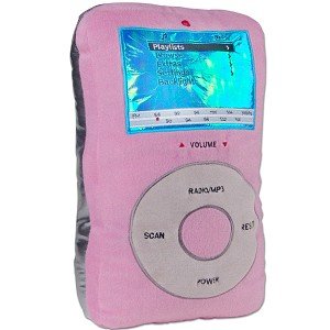 Electronics: Plush MP3/FM Speaker Pillow Connect Your iPod/MP3! Pink