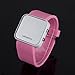 YKS Pink Luxury Sport Style LED Digital Watch Mirror Surface Silicone for Lady Men