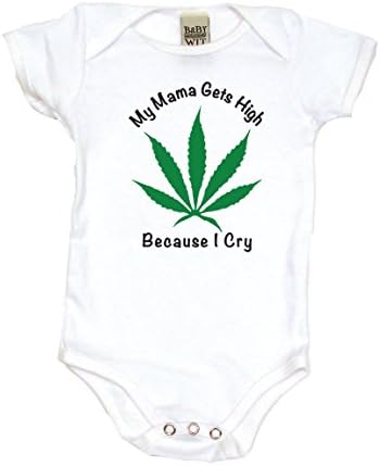My Mama Gets High on Baby Boy One Piece, 12-18 mo, White