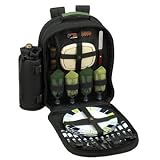 4 picnic backpack:Eco Picnic Backpack for 4 (Forest Green )