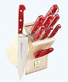 Mundial 5100 Series 10-Piece Cutlery Block Set, Red