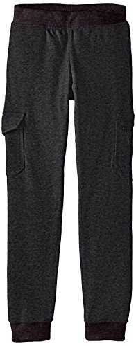 U.S. Polo Assn. Big Boys' Pull On Fleece Cargo Pant, Dark Heather Gray, 10/12