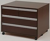 JKプラン 押入れ・クローゼット収納 スライドレール付押入れ3段チェスト ダークブラウン幅75cm tr-147