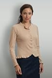 Womens Cashmere & Merino Frilly Edged Cardigan Caramel Significant 415DOpRhJfL. SL160 Womens Cashmere & Merino Frilly Edged Cardigan Caramel Significant