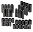 SK Hand Tools 4090 40-Piece 3/8-Inch Drive 6 Point Fractional/Metric High Visibility Impact Socket SuperSet