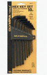 Olympia Industrial 04-911 10-Piece Metal Long Arm Hex Key Set