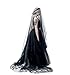 Super Long 5M 1 Tier Black Tulle Cut Edge Wedding Bridal Cathedral Veil