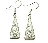 Sterling Silver Celtic Scandinavian Filigree Triangle Earrings