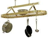 Review Enclume PR16cwg BP / Enclume PR16cwg-BP 4-Foot Oval with Grid Premier Ceiling Rack, Brass