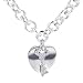Jewelry : Sterling Silver Rolo Link Necklace w/Lobster Lock w/ heart and key charms - 18"