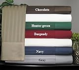 Hotel Concepts 550 Thread Count 100% Egyptian Cotton Sateen Stripe Single Ply Yarn Bed Sheet Set (Gray) Queen.